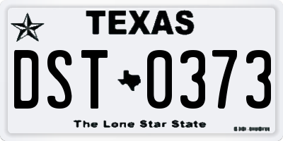 TX license plate DST0373