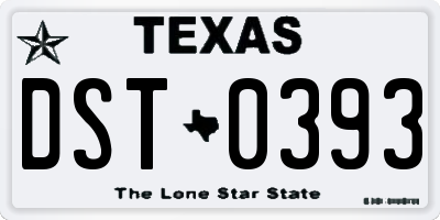 TX license plate DST0393