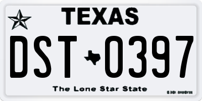 TX license plate DST0397