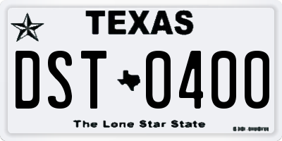 TX license plate DST0400
