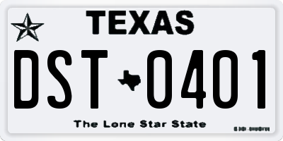 TX license plate DST0401