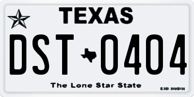 TX license plate DST0404
