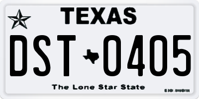 TX license plate DST0405
