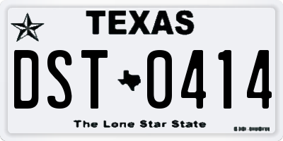 TX license plate DST0414