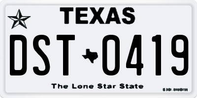 TX license plate DST0419