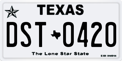 TX license plate DST0420