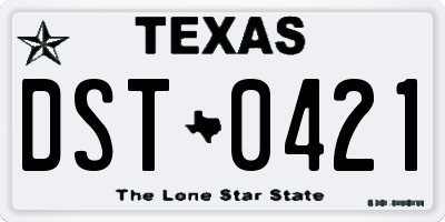 TX license plate DST0421