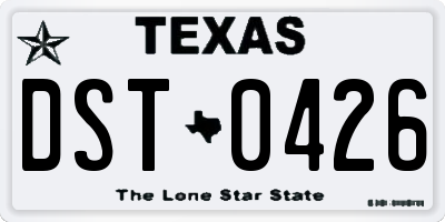 TX license plate DST0426
