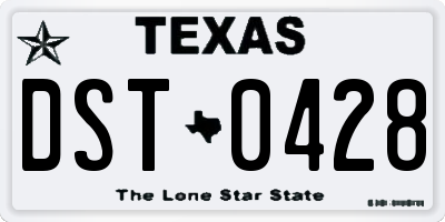 TX license plate DST0428