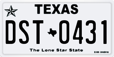 TX license plate DST0431