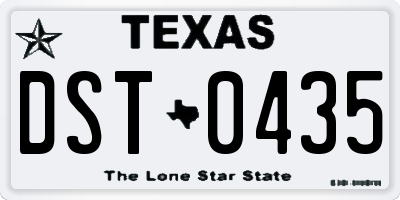 TX license plate DST0435