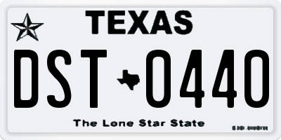 TX license plate DST0440