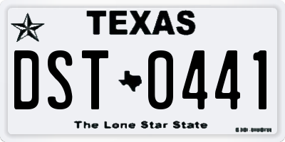 TX license plate DST0441