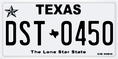 TX license plate DST0450