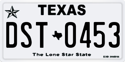 TX license plate DST0453