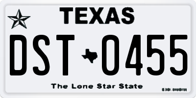 TX license plate DST0455