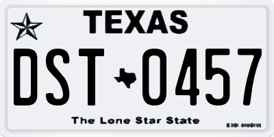 TX license plate DST0457