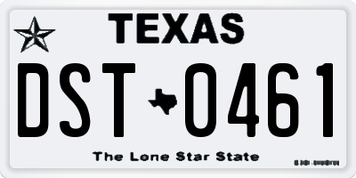 TX license plate DST0461