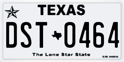 TX license plate DST0464