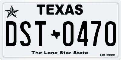 TX license plate DST0470
