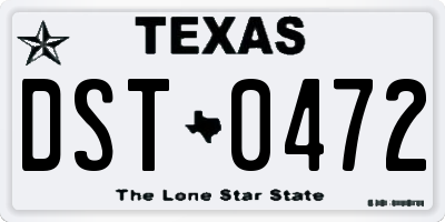 TX license plate DST0472
