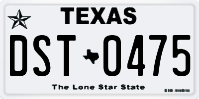TX license plate DST0475