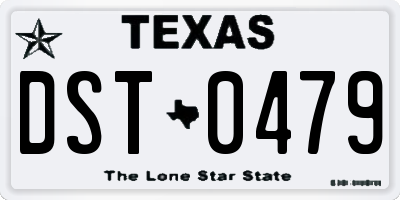 TX license plate DST0479