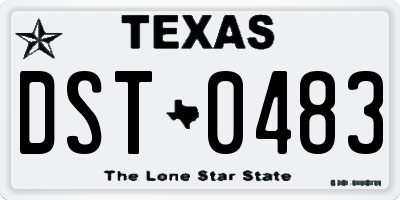 TX license plate DST0483
