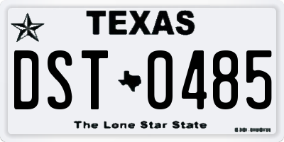 TX license plate DST0485