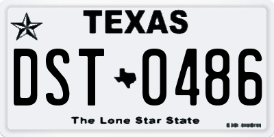 TX license plate DST0486