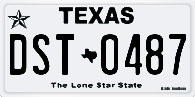 TX license plate DST0487
