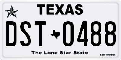TX license plate DST0488