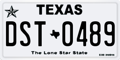 TX license plate DST0489