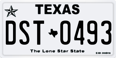 TX license plate DST0493