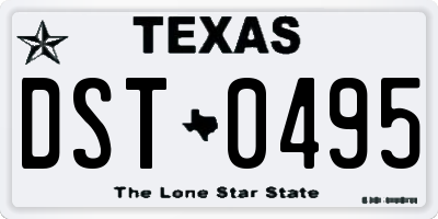 TX license plate DST0495