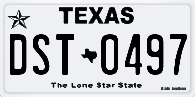 TX license plate DST0497