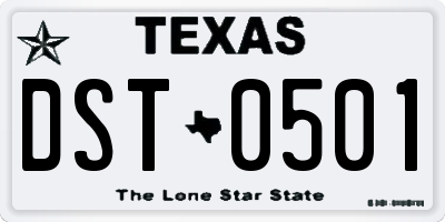 TX license plate DST0501