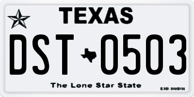 TX license plate DST0503