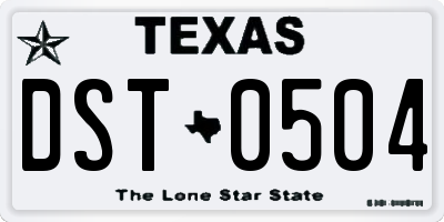 TX license plate DST0504