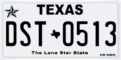 TX license plate DST0513