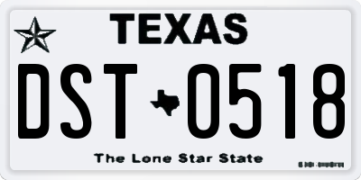 TX license plate DST0518