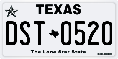 TX license plate DST0520
