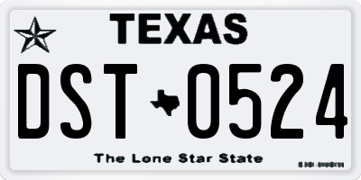 TX license plate DST0524