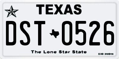 TX license plate DST0526