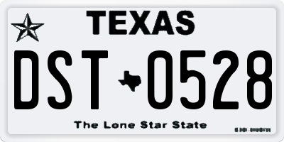 TX license plate DST0528