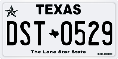 TX license plate DST0529