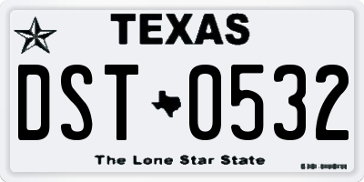 TX license plate DST0532