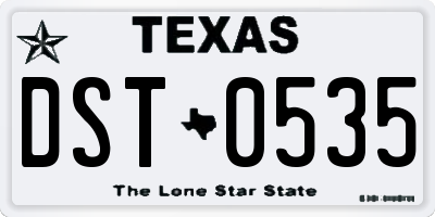 TX license plate DST0535