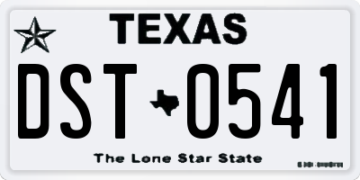TX license plate DST0541
