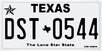 TX license plate DST0544